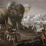 Medieval Lake Landscape with Boats Wallpaper Mural