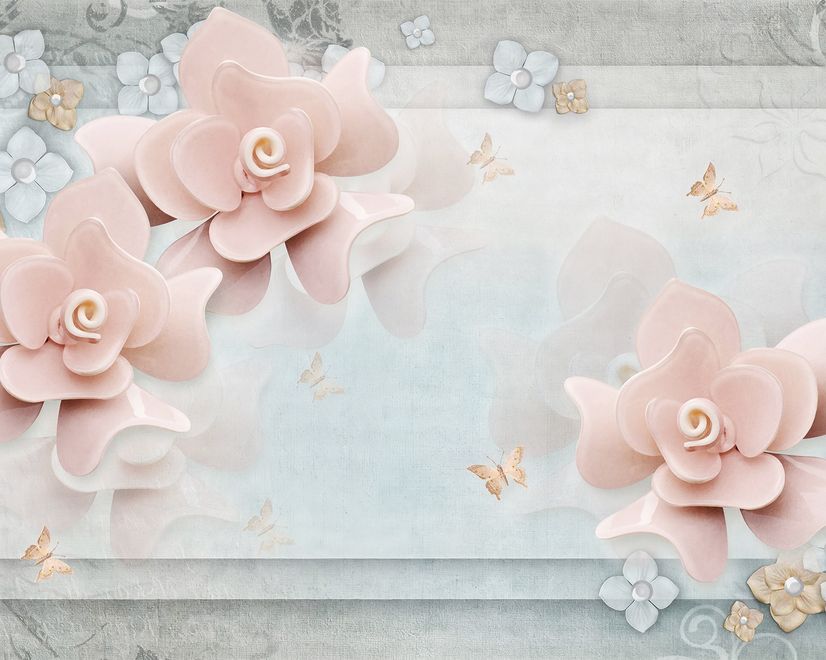 Elegant Rose Floral Wallpaper Mural