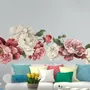 Vintage Red White Peony and Rose Floral Bouqets Wall Decal Sticker