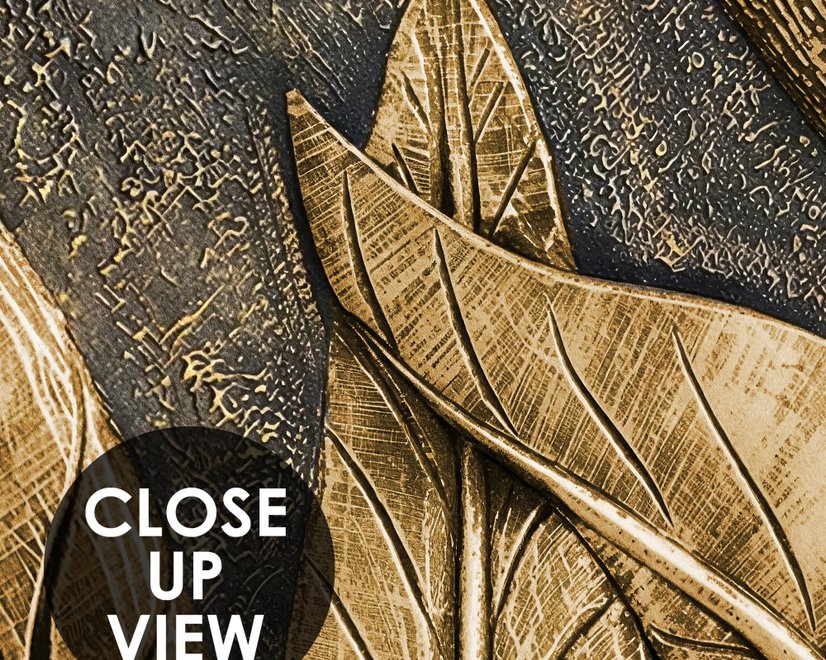 Tropical Birds of Paradise Sculpture Wallpaper Mural
