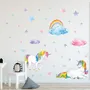 Niedliches Einhorn mit Regenbogen Wandtattoo
