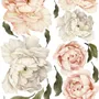 Orange White Peony Floral Boquets Wall Decal Sticker