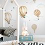 Kids Watercolor Brown Hot Air Balloon Wall Decal Sticker
