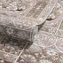Antique wallpaper mural with Art Nouveau floral tile panels, sepia borders and blush botanical medallions