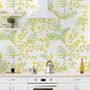 Yellow Herbs Floral Wallpaper Mural