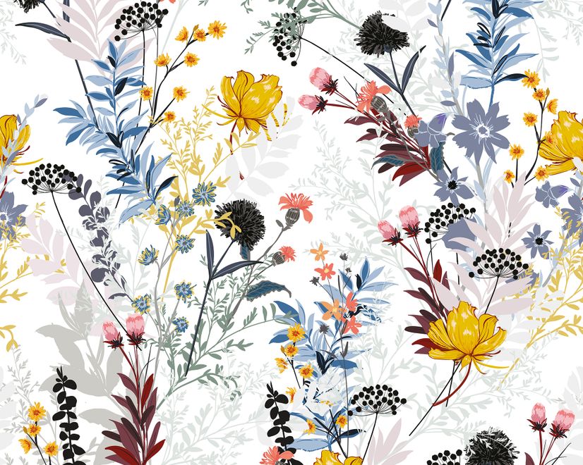 Colorful Wildflower Wallpaper Mural