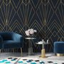 Papier peint panoramique lignes géométriques art déco luxe