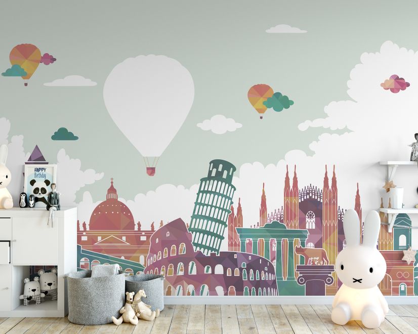 Kids Historical Places Wallpaper Mural