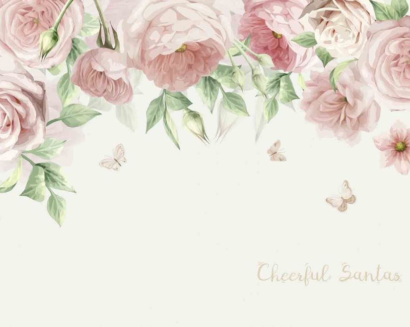 Pink Flower Art Wallpaper Mural