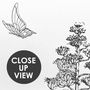 Papier peint panoramique dessin monochrome cactus floral avec flamant rose