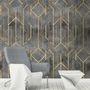 Rhombus Geometric Lines Art Deco Wallpaper Mural
