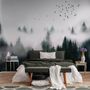 Dark Forest Misty Landscape Wallpaper Mural