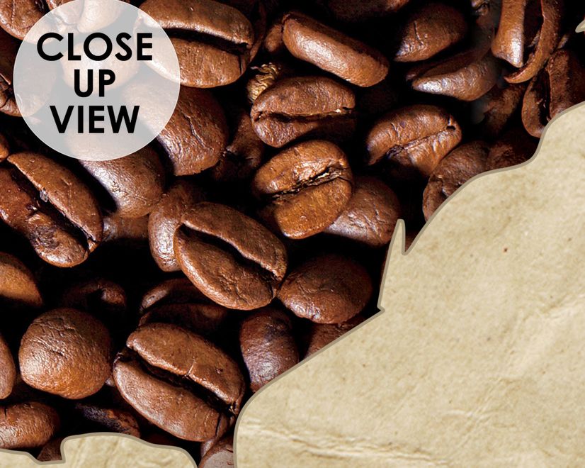 3D Looking Coffee Map Wallpaper Mural