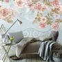 Soft Pink Vine Floral Wallpaper Mural
