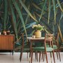 Dark Tropical Exotic Palm Leaf Wallpaper Mural