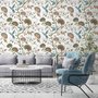 Papier peint fleur vintage colibri