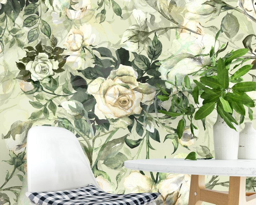 Vintage Rose Flower Wallpaper Mural