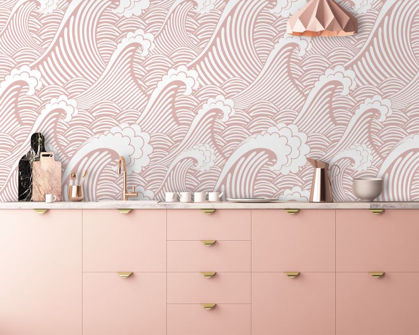 Kids Ocean Wave Pattern Wallpaper Mural