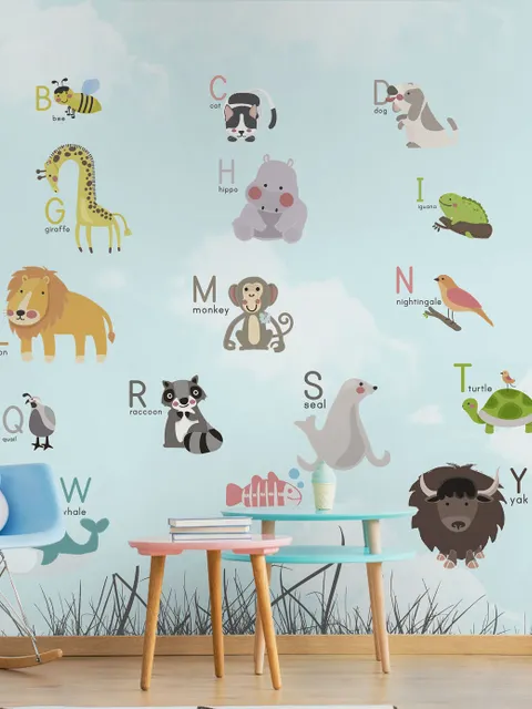 Bunte Tiere Alphabet Fototapete