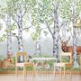 Kids Woodland Animals in the Forest Wallpaper Mural