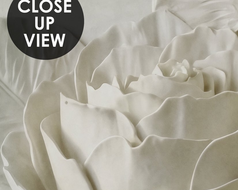 3D Embossed Look Rose Sculpture Wallpaper Mural