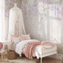 Watercolor Hanging Wisteria Flowers with Hummingbirds Wallpaper Mural 