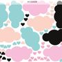 Nuage coloré avec petit coeur stickers muraux pour enfants et bébé