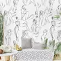 Female Body Line Art Wallpaper Mural
