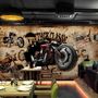 Vintage Motorbike with American Flag Wallpaper Mural
