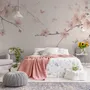 Plum Floral Art Wallpaper Mural