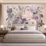 Elegant Pastel Botanical Flower Bouquet Wallpaper Mural