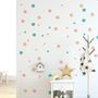 Pink Blue Colorful Doodle Polka Dots Wall Decal Sticker