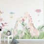 Nursery Tropical Landscape with Cute Girrafes Wallpaper Mural