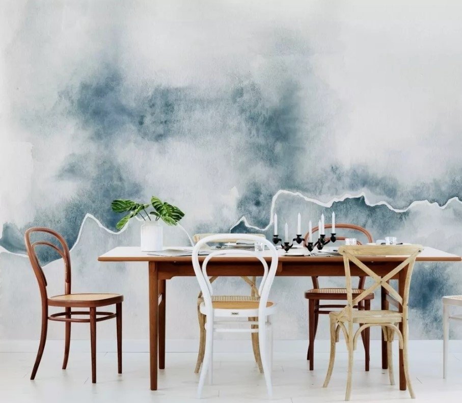 Dark Fog Pattern Wallpaper Mural - Peel and Stick
