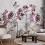 Elegant Floral with Little Butterfly Wallpaper Mural
