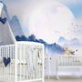 Papier peint panoramique pour enfants avec petit canoë