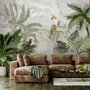 Green Tropical Forest with Parrot Wallpaper Mural