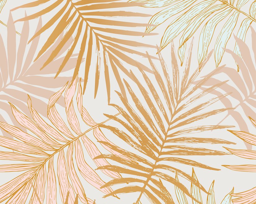 Papier peint feuilles tropicales style exotique luxe