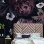 Papier peint floral sombre pivoine cramoisie