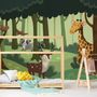 Cartoon Animals in the Forest Wallpaper Mural