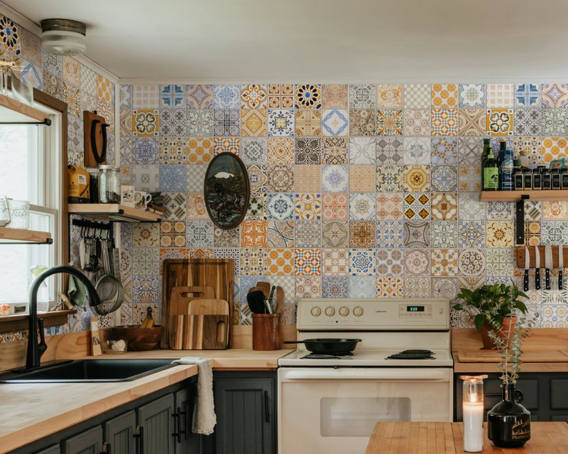 Faux Ceramic Tiles Wallpaper Mural