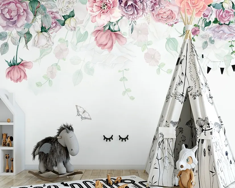 Vintage Peony Flowers Wallpaper Mural