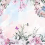 Watercolor Pink Floral Garden Wallpaper Mural