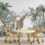 Kids Tropical Animals with Mountain Wallpaper Mural