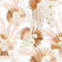 Papier peint panoramique neutre Boho Plants avec feuilles de palmier