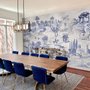 Vintage Monochrome Jouy Style Landscape Wallpaper Mural