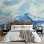 Acrylic Blue Mountain Landscape Wallpaper Mural