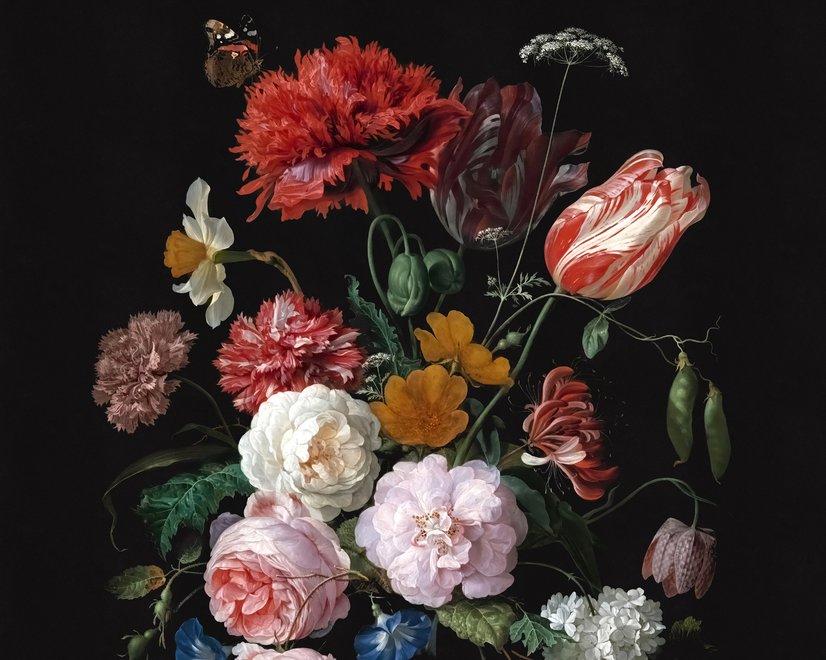 Dutch Florals Still Life Flowers in Vase Wallpaper Mural