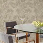 Abstract taupe and greige wallpaper with creamy white oval brush marks in flowing currents
