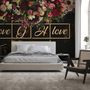 Dark Dutch Floral with Your Write Text Wallpaper Mural